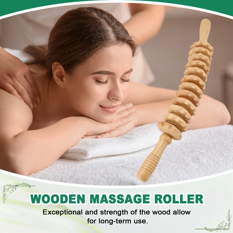 A28F-12 Rollers Wooden Massager Curved Exercise Roller Sticks Full Body Wood Therapy Massage Tools Muscle Pain Release