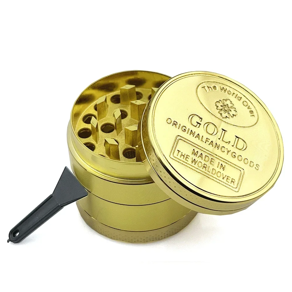 Herb Mills 3/4 Parts Zinc Alloy 40mm Tobacco Crusher 1.57 Inch Gold Herbal Crusher Grinders Hookah Accessories 2