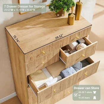 Fluted Dresser for Bedroom, 48 4