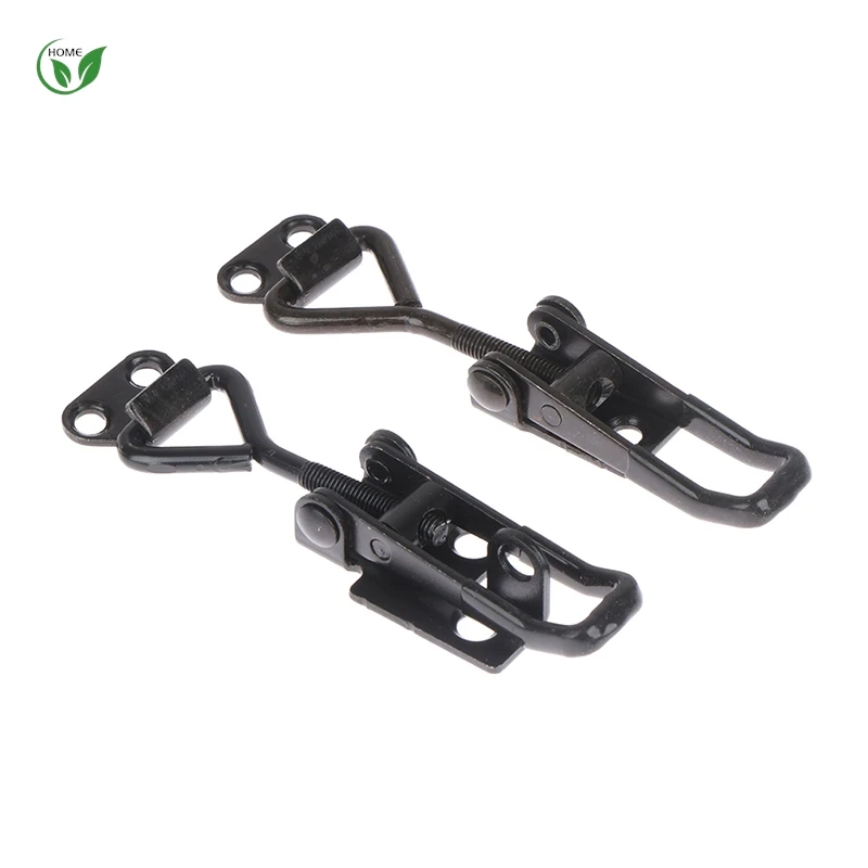 Toggle Latch Catch Toggle Clamp Adjustable Cabinet Boxes Lever Handle Lock Hasp For Home Sliding Door Furniture Hardware Black