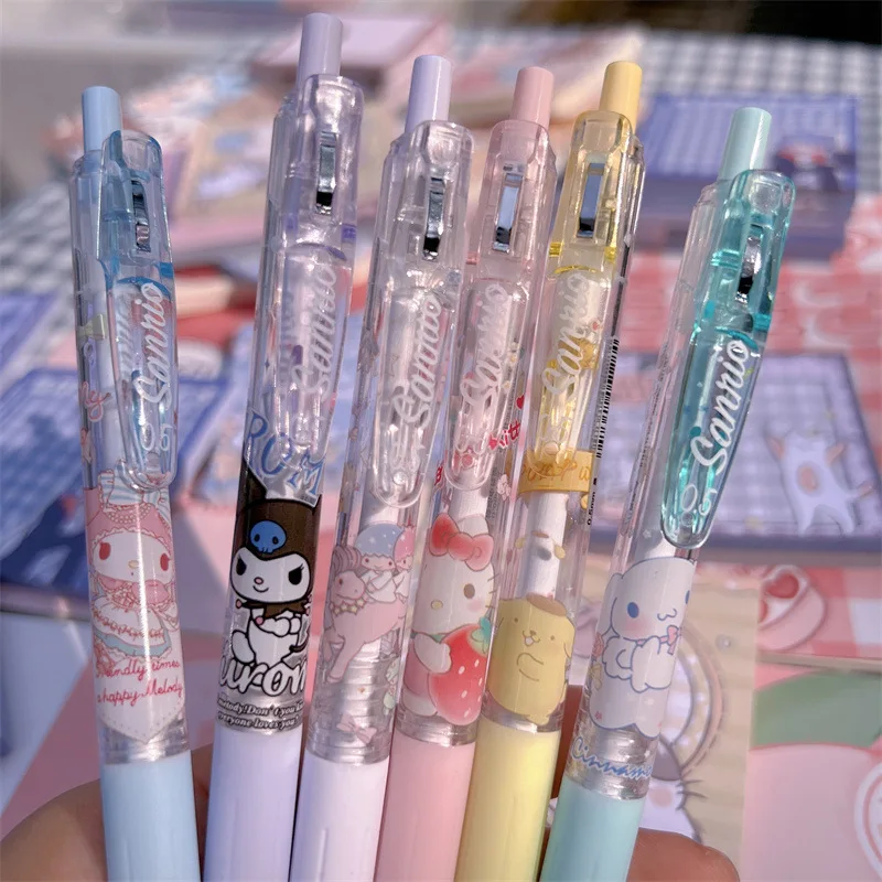 4Psc Set Sanrio Hello Kitty Gel Pens Girls Stationery Press Pen Kawaii Pink  Student Dedicated Pen School Supplies Children Gift