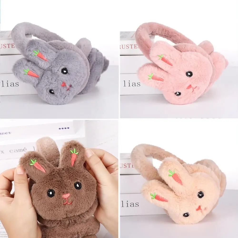 Oor Covers Voor Koud Weer Vrouwen Oor Muffs Pluche Cartoon Konijn Opvouwbare Oorbeschermers (Groen