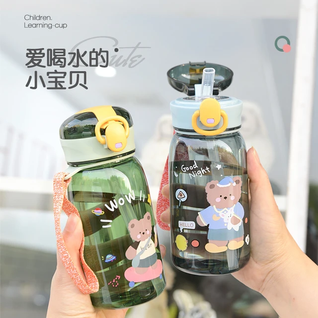 Kids Water Bottle Sippy Cup with Straw Cartoon Leakproof Water Bottles  Outdoor Portable Drink Bottle Children Lovely Cup Bottle - AliExpress