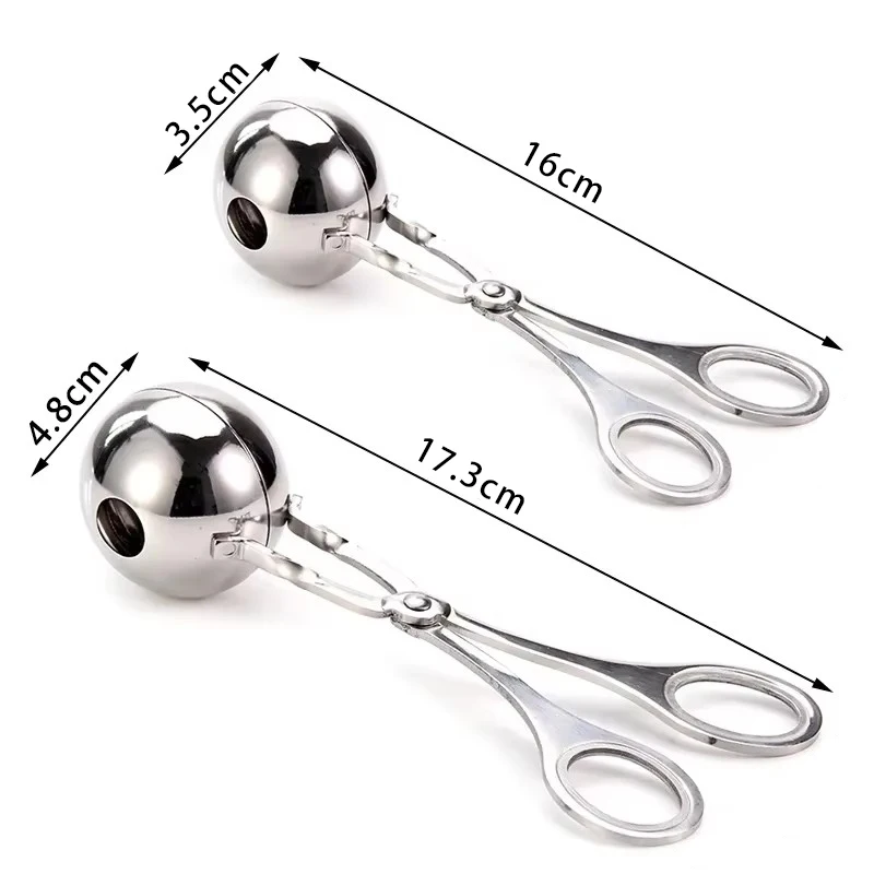 Description Picture 4 of itemMeat Ball Maker Tool Stainless Steel Clip Round Rice Ball Shaper Spoon Meatball Making Mold Non Stick Stuffed Kitchen Gadget