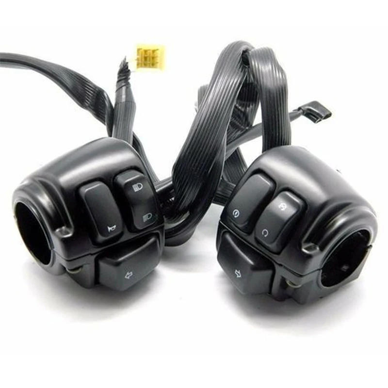 Moto 25Mm Maniglia Nera Interruttore Di Controllo Indicatori Di Direzione Adatto Per Harley Xl883 Sports Car Dyna V-Rod Softail
