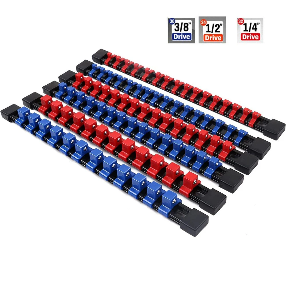 1/4 "3/8" 1/2 "Schraubenschlüssel Halter Gerade Kunststoff Universal Steckdose Organizer Schiene Halterung Reparatur werkzeuge Steckschlüssel Hause Werkzeuge