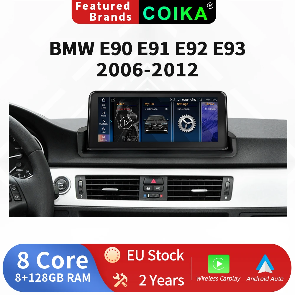 8CoreAndroid12RadioCarDisplayTouchScreenForBMWE90E91E92