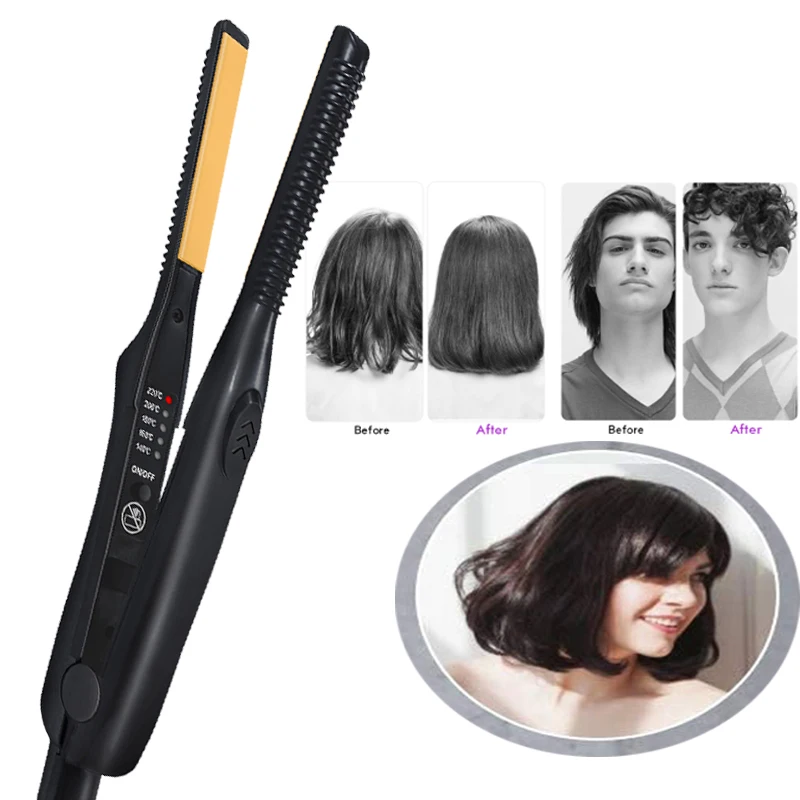 2 In 1 Hair Straightener & Curler Small Ceramic Hair Crimper Corrugation Short Hair Straightening Curling Styling Tool 5