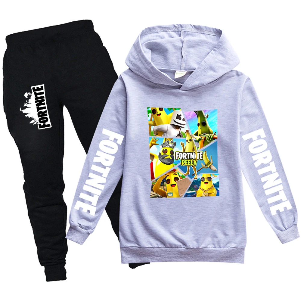 Conjunto de sudadera y pantalones de FORTNITE para niños niñas, ropa divertida con capucha, traje de Navidad, 2 piezas, nueva moda| | - AliExpress
