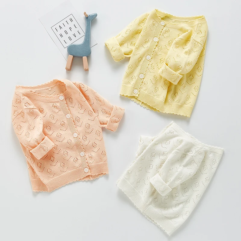 

Spring Summer Air Conditioning Knitwear Cardigan Newborn Baby Girls Cardigan Sweater Infant Baby Girls Knitting Coat