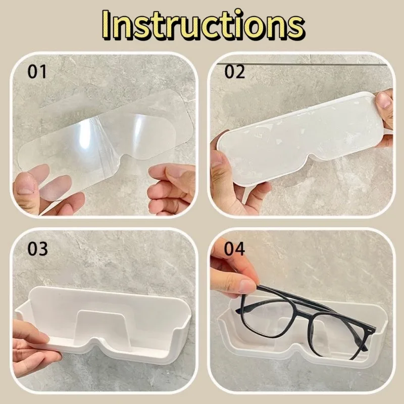 Fashion Wall Mounted Glasses Storage Box Punch-free Self-adhesive Glass Display Cabinet Sunglasses Organizer Glasses Storage Box 4