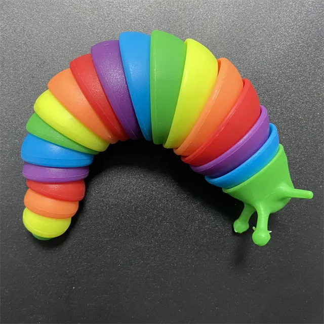 2022 NEW 3D Slug Fidget Toy Hot Fidget Slug Toy Articulated Flexible Relief Anti-Anxiety Slug Sensory Toys for Children Aldult 2