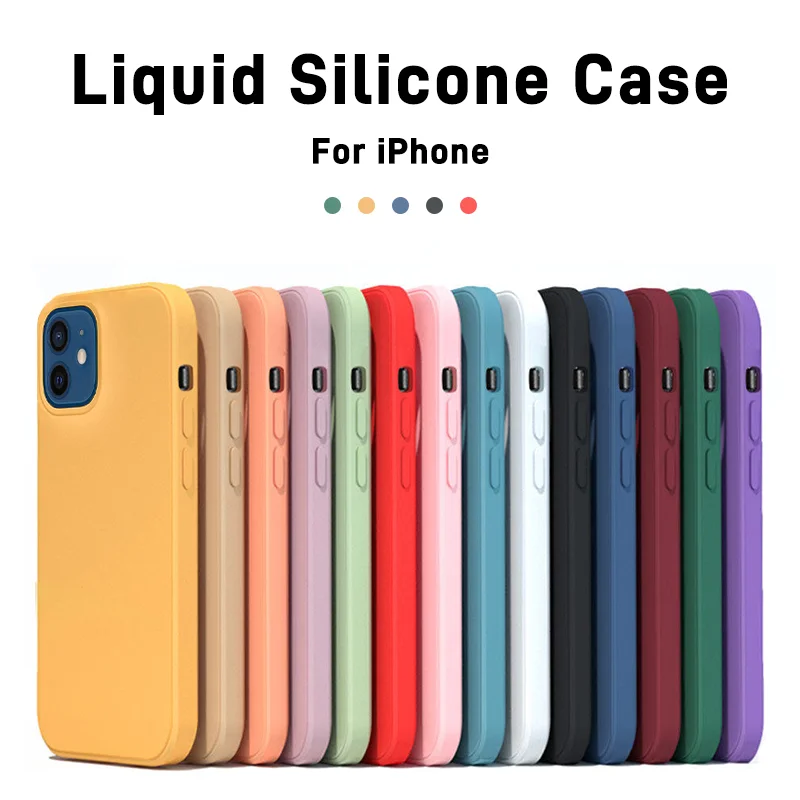 For iPhone 14 13 15 Pro Max Case Luxury Liquid Silicone Phone Case for  iPhone 11 12 Pro Max XS XR 7 8 14 15 Plus Protection Case - AliExpress