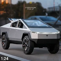 Alloy Model Car 1:24 Diecast Miniature Metal Pickup Vehicle Chidlren Birthday Collected Gift Van Truck Cybertruck Boys Toy 1