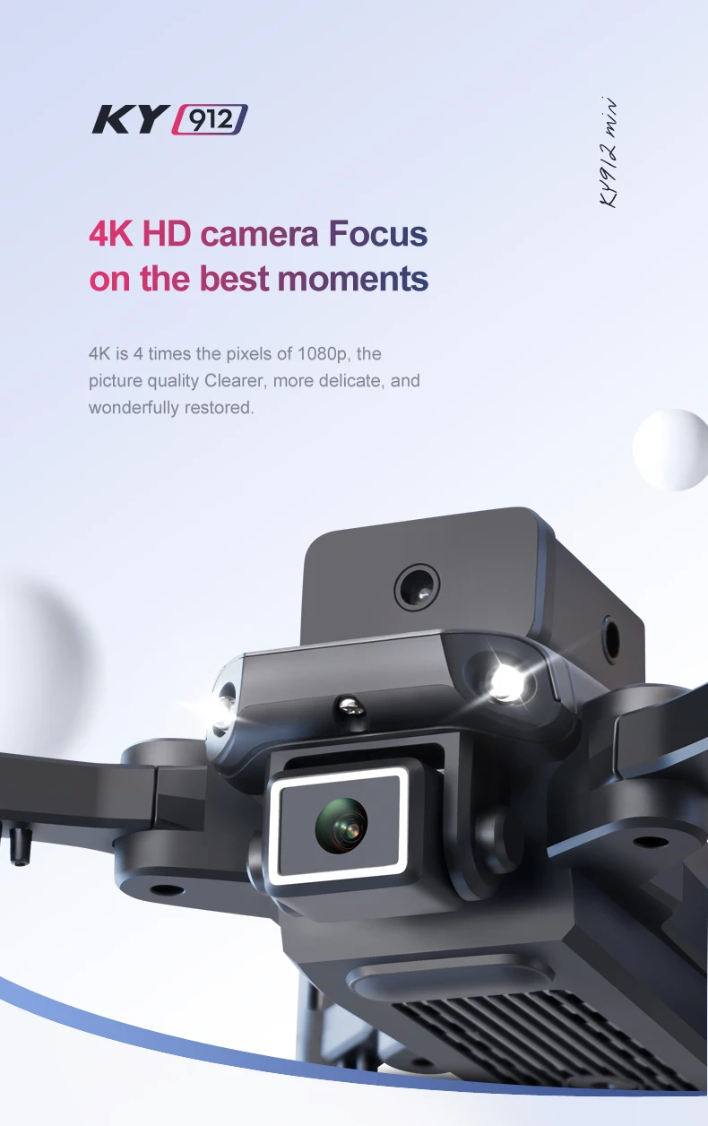 KY912 Mini Drone, ky 912 2 3 4k hd camera focus on