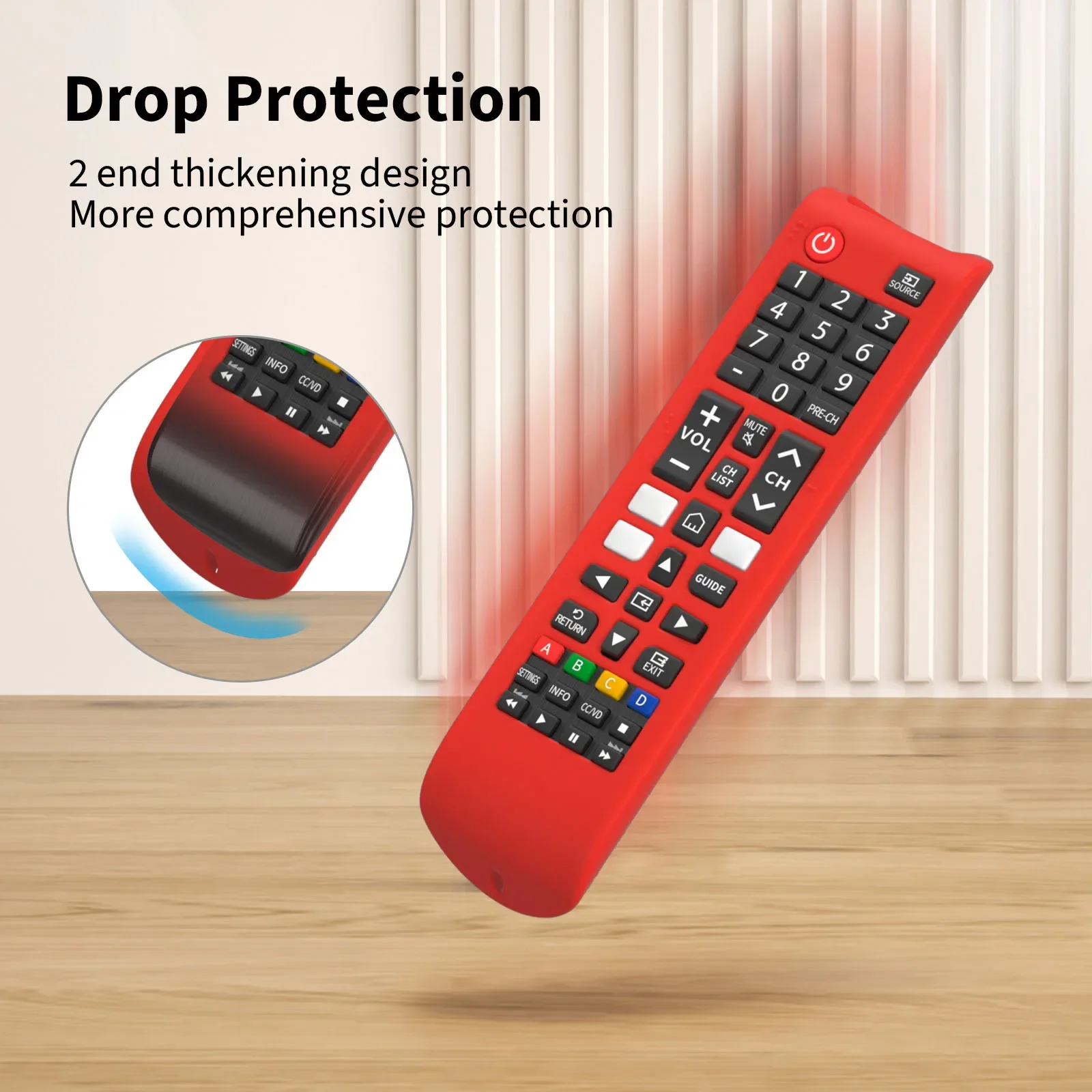 Silicone Protective Case Anti-Slip Remote Case Protective Controller Sleeve Skin for Samsung Smart TV Remote BN59-01315A 01315B