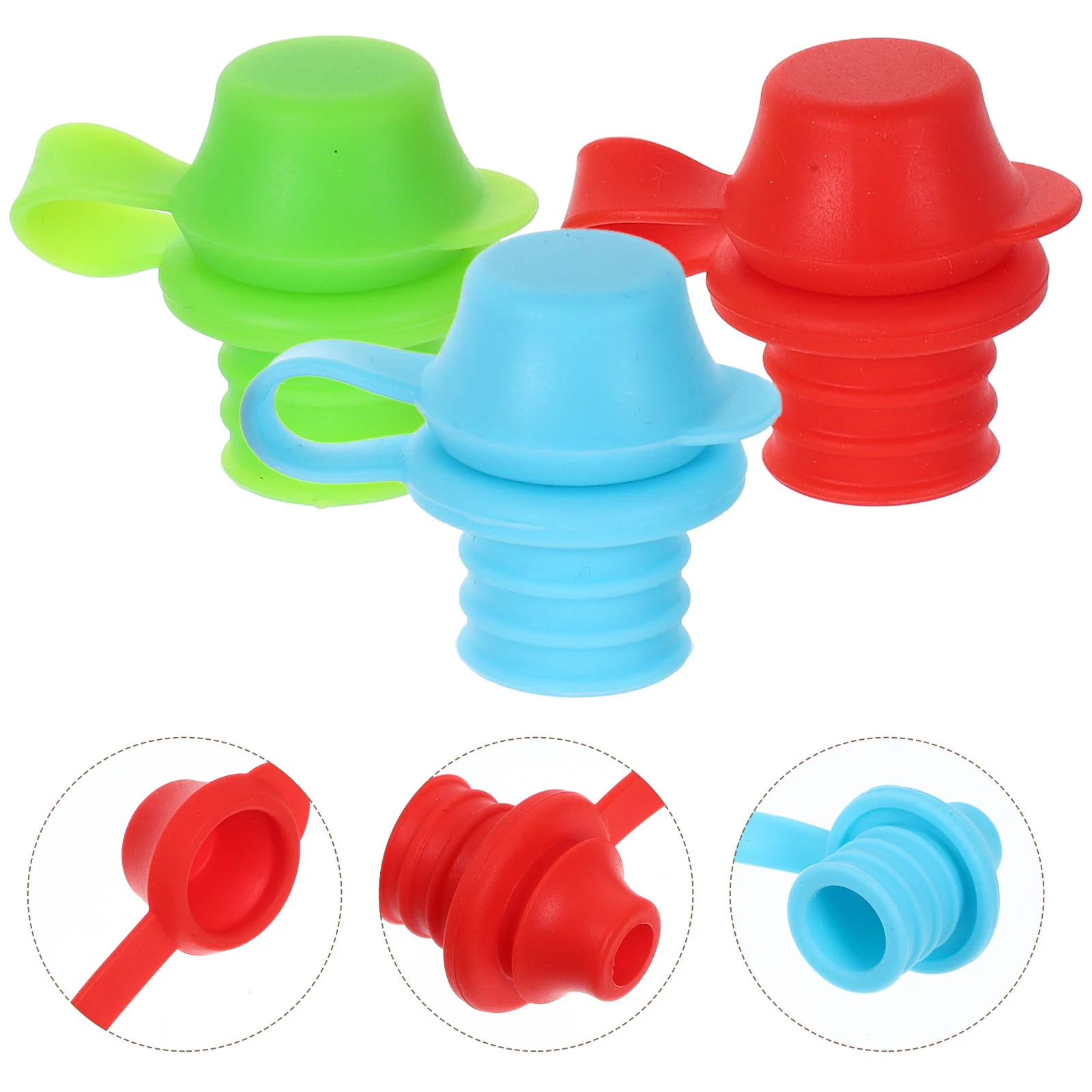 3 Pcs Leak Proof Nipple Silicone Bottle Caps Water Tops For Toddler Children Drink Milk Bottle Feeding Storage Container