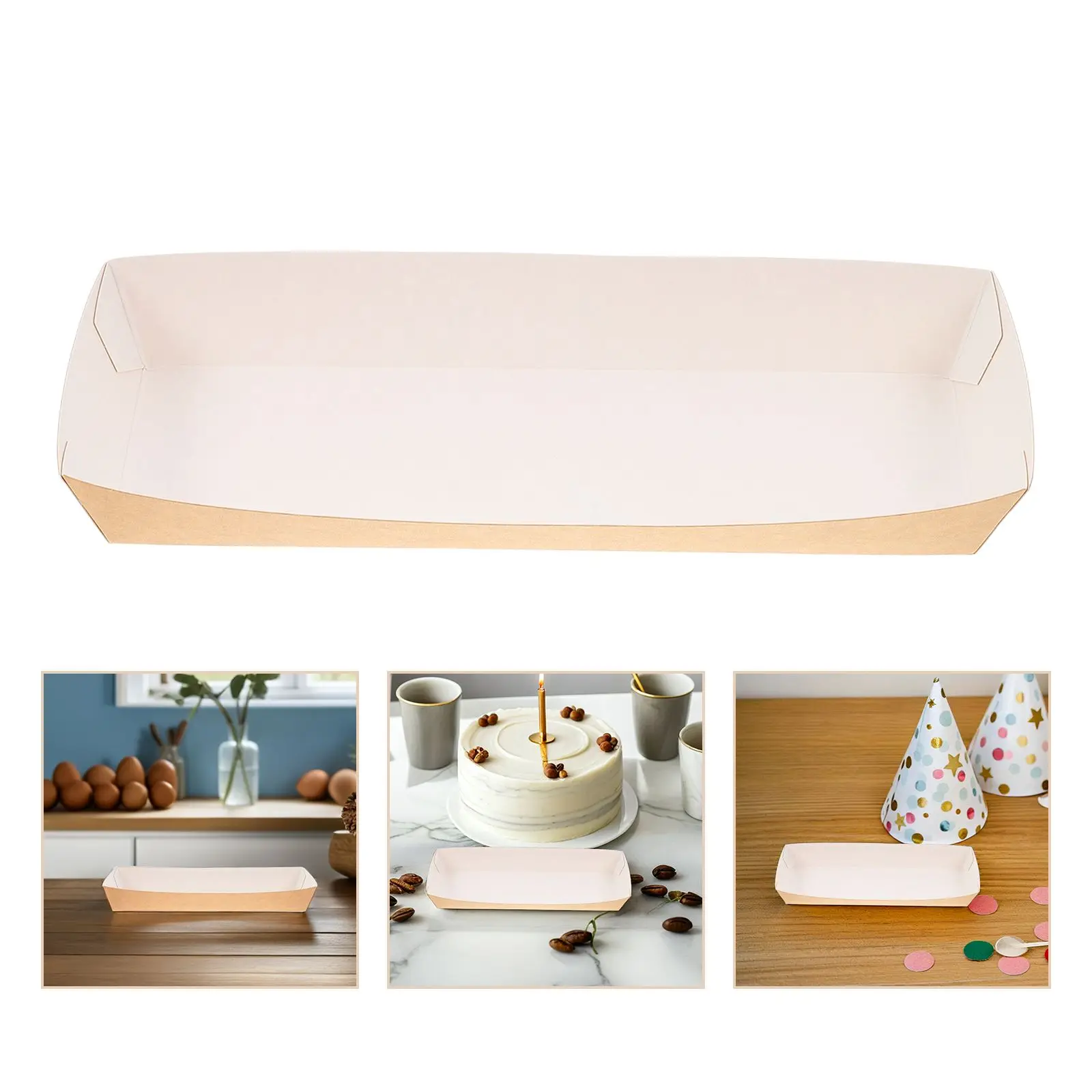 50pcs Disposable Paper Sandwich and Hot Dog Boxes, Kraft Food Boat Trays for Takeout, P... - SKU DPSB1803 - UGI Packaging