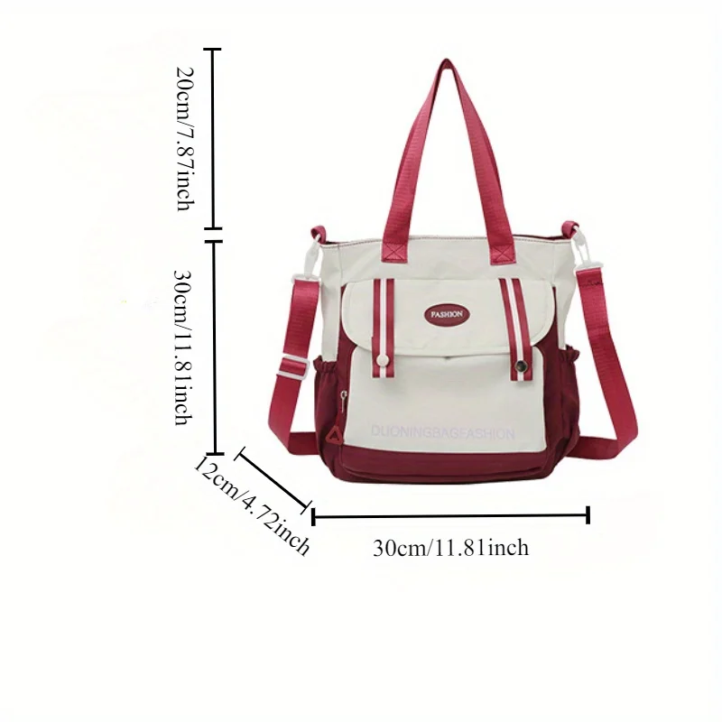 Large Capacity Harajuku College Canvas Single Shoulder Bag - Stylish Women's Japanese Style Handbag for Carrying Books