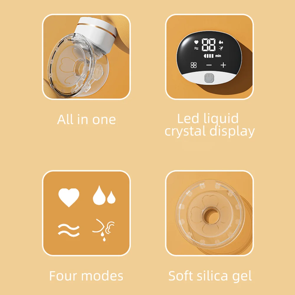 New Upgrades Wearable Breast Pump Hands Free Electric Portable Wearable Breast Pumps BPA-free Breastfeeding Milk Collector 5