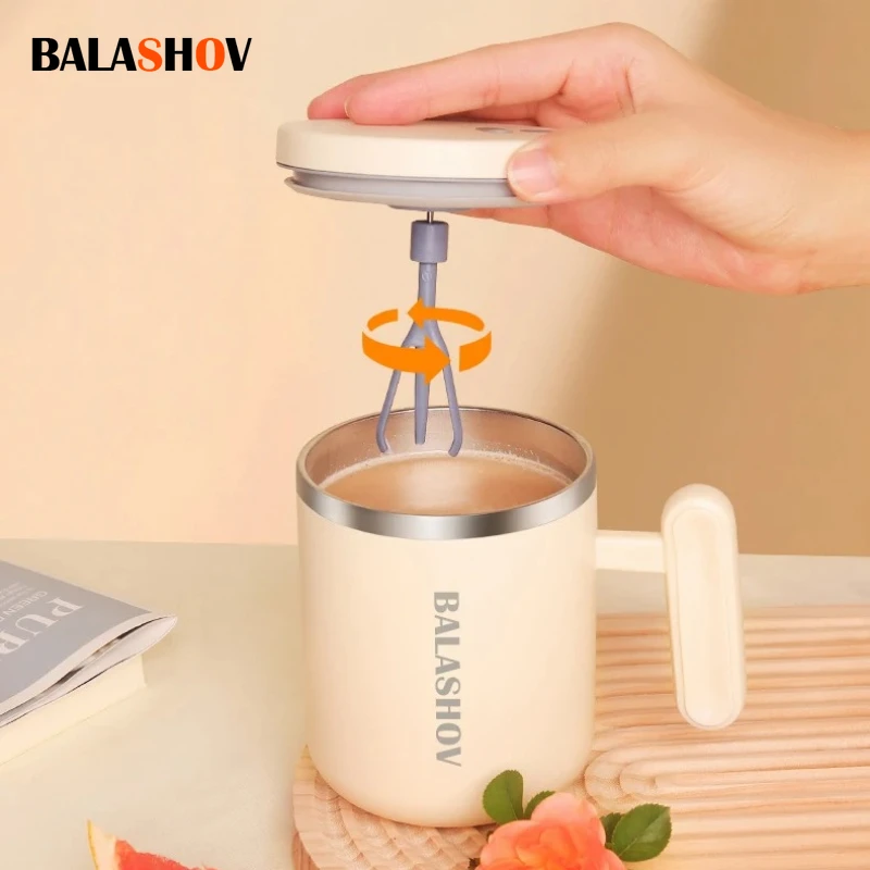 Electric Auto Self Stirring Cup 400ml Rechargeable Self Mixing Coffee Protein Powder Stirrer Stainless Steel Cup for Home Office electric stirring cup electric mixing cup electric stirring mug
