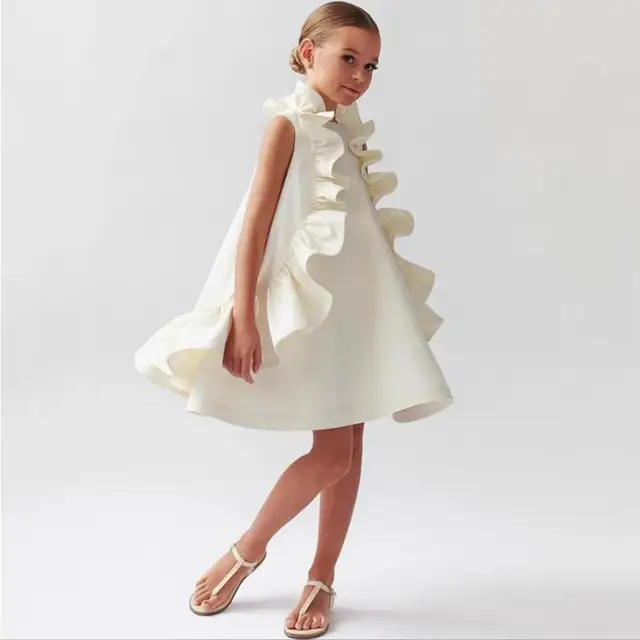 Robe de princesse à volants pour filles, vêtements de luxe pour enfants, tenue éducative pour bébé, spectacle de mariage, nouvelle mode, été, Wz1326 1