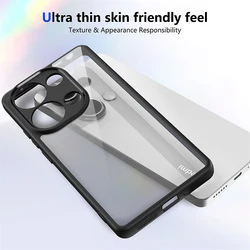 Luxury Shockproof Clear Phone Case with Silicone Bumper and Hard PC Cover for Poco C65 4G (TM-Black)