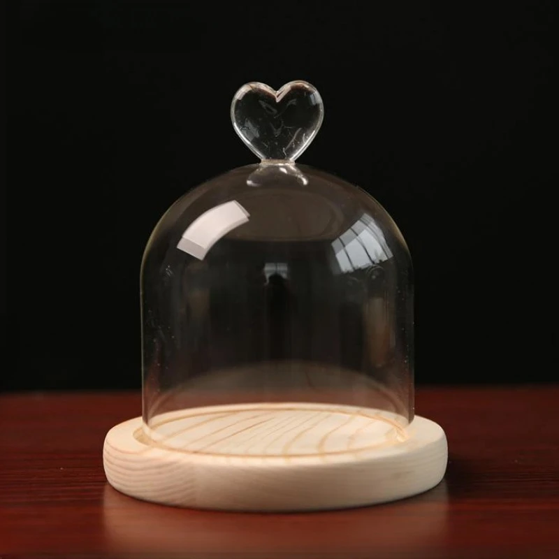 Diameter=15cm Different Height=15cm  17cm 18.5cm Glass Dome Vase Home Deocration Transparent Cover Wedding Prop Birthday Gift 4