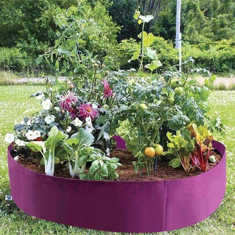 1Pcs Fabric Raised Garden Bed Square Garden Flower Grow Bag Vegetable Planting Bag Planter Pot With Handles For Plants Flower