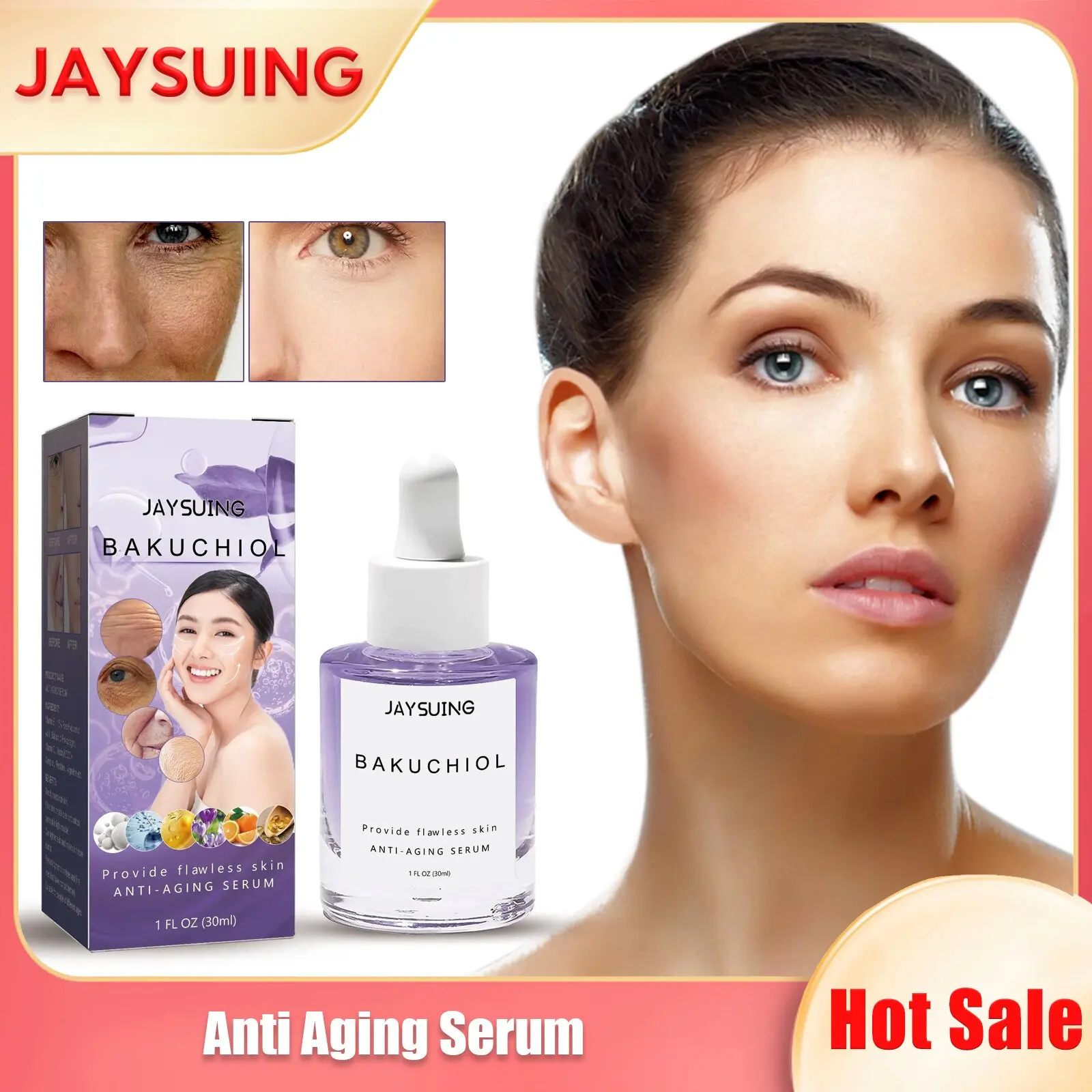 Collagen Booster Serum Wrinkle Removal Fine Lines Lifting Repair Pore Shrinking Crow‘s Feet Remover Tighten Anti Aging Essence