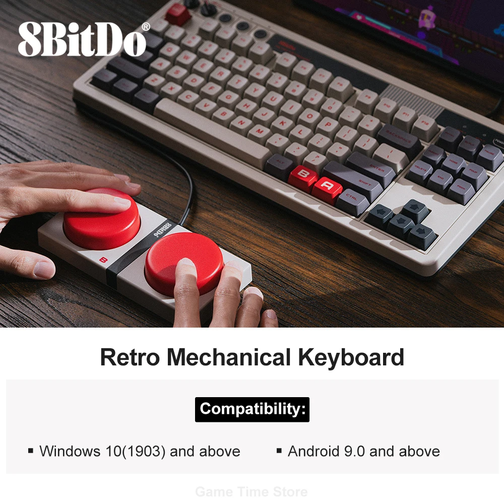 8Bitdo Retro 87 Mechanical Keyboard - RGB Beleuchtung, Wireless & Kailh Switches