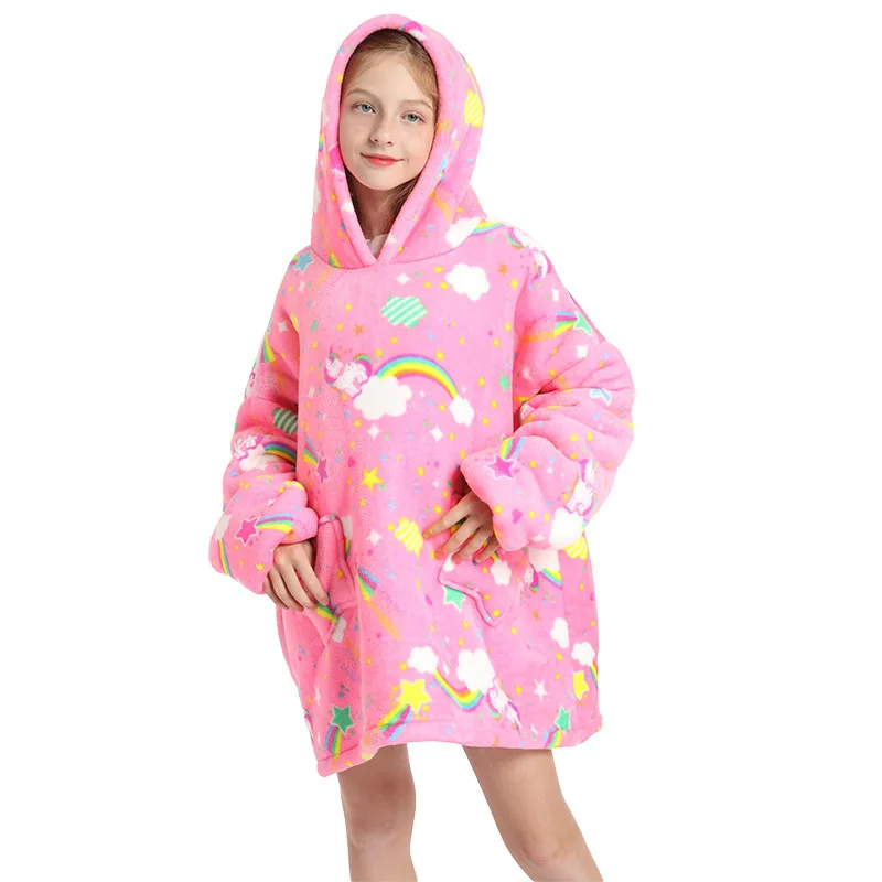 Children Flannel Pajamas Autumn and Winter Pajamas for Girl Warm Kids Sleepwear Robe Boy Sleepwear Family Matching Homewear1-12Y
