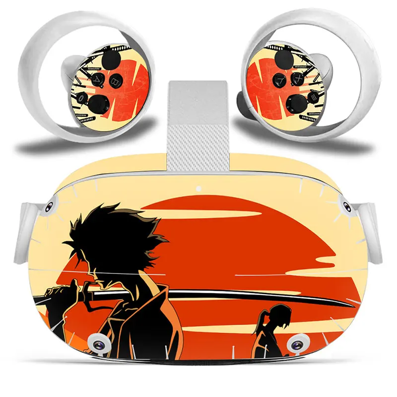 Dragon Ball Goku Skin Sticker For Oculus Quest VR2 Headset Virtual Reality Controller Decal Cover Protective PVC Skin 