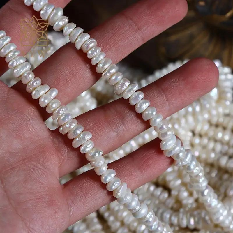 White 6-7mm Natural Freshwater Pearl Loose Beads Sold Per Approx 35-36 Cm Strand For Women New Luxury Jewelry Making Accessories