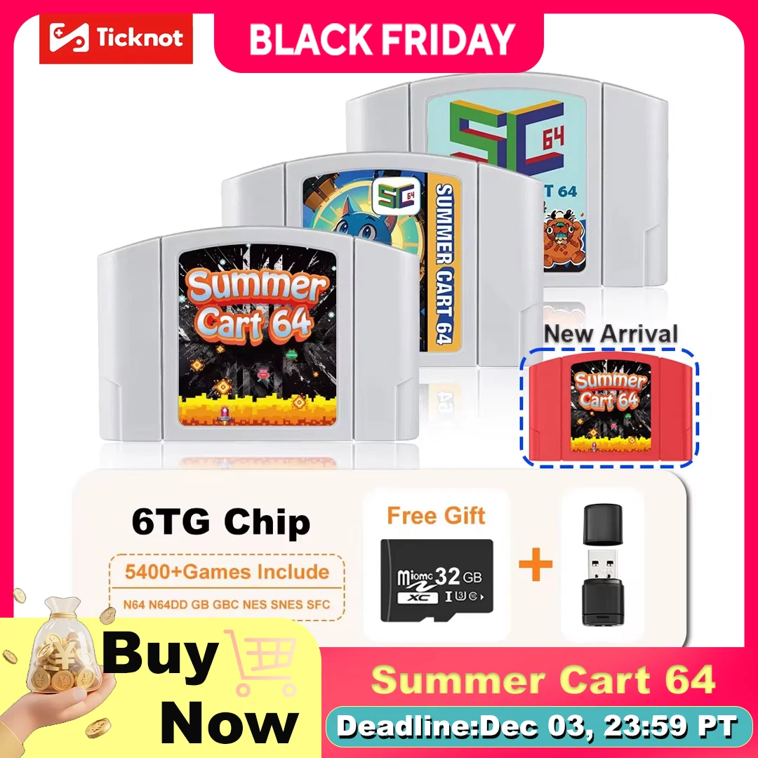 5400 In 1 SummerCart 64 Game Card For N64 Retro Game Cartridge ED