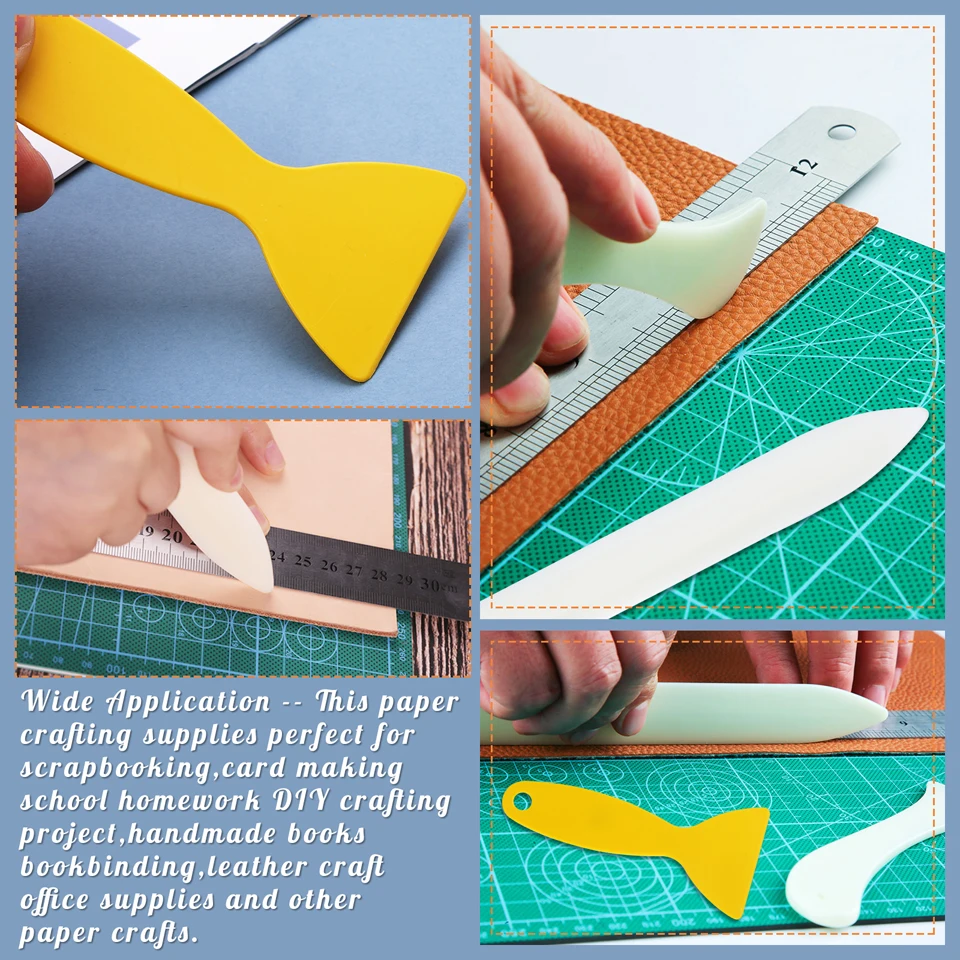 3/4/6 Pcs Bone Folders Crease Makers Scoring Tool Paper Creasing Tool Paper Creaser for Paper Crafts Quilting Leathercraft Bookbinding