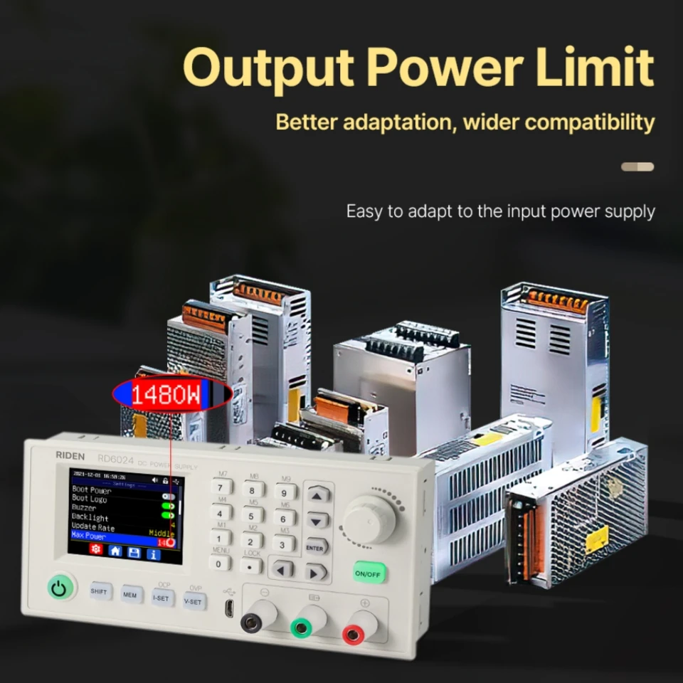 直流安定化電源 60V 6A 降圧電圧ベンチ電源(RK6006-C) ブイ 英語