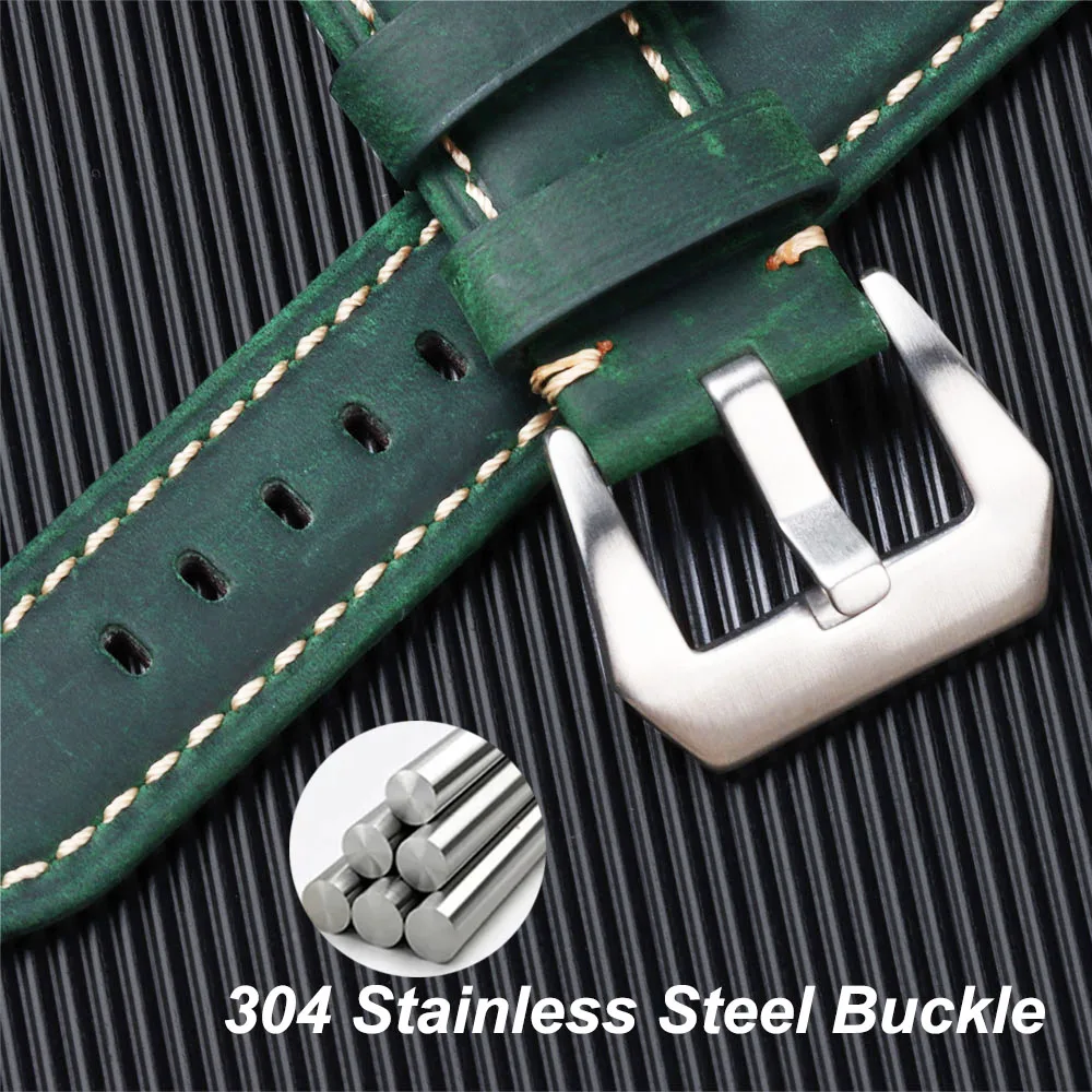 Authentic Retro Calf Leather Watchbands - Premium Cowhide Crazy Horse Straps