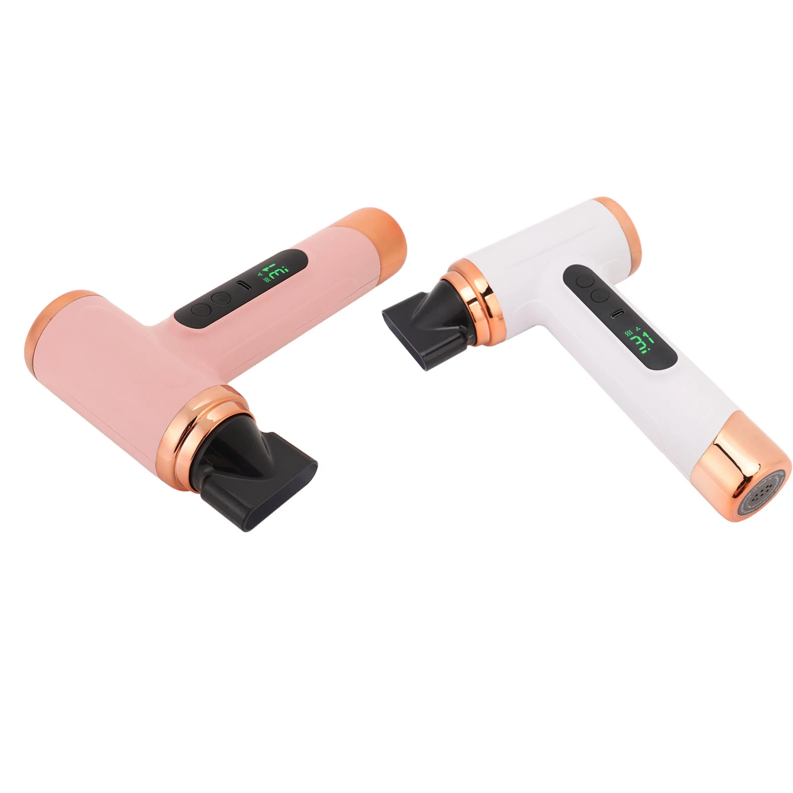 Hair Blow Dryer 200W 15000mAh Portable Hair Dryer USB Rechargeable Multi Modes Lightweight Fast Drying with Nozzle for Travel 2