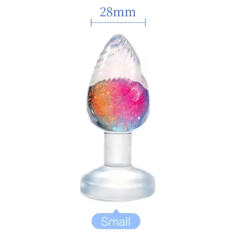 Liquid Silicone Anal Plug Smooth Soft Easy To Clean Anus Plug Rainbow Jelly Butt