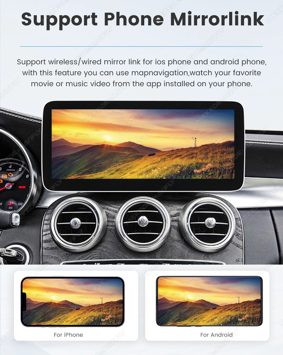 MEKEDE Linux Wireless Carplay Android Auto Radio für Mercedes-Benz C-Klasse W205 GLC X253 V-Klasse W447 BT Auto-Multimedia-Player – Detail 18