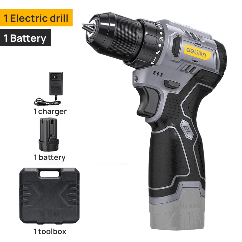 Litheli Ensemble De Perceuses Sans Fil 20 V MAX, Perceuse électrique Sans Balais Avec Batterie U Li-ion 2,0 Ah, Mandrin Sans Clé De 1,27 Cm, 2 Vitesses Variables, Réglage De Couple 17 1