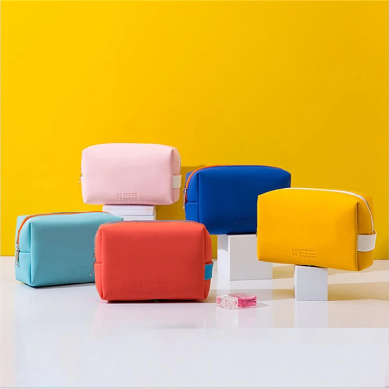 Leather Travel Cosmetic Bag Portable Women /Man Makeup Case Waterproof Multifunctional Toiletry Organizer Storage Bag 4
