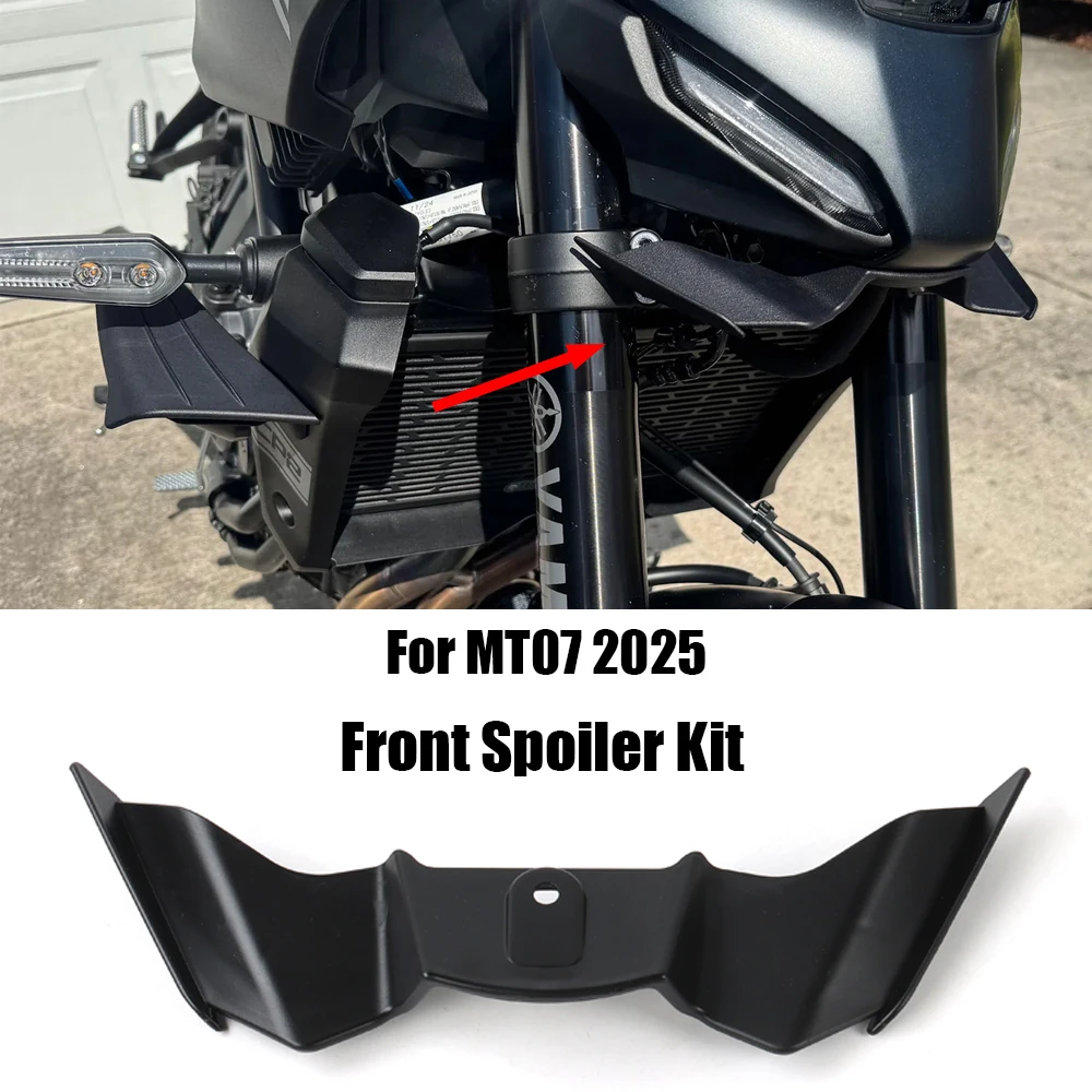 Kit Spoiler Anteriore Winglet Per Yamaha MT-07 2024-2025 – ABS Aerodinamico, Montaggio Senza Fori, Nero Opaco