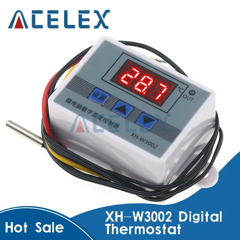 

XH-W3002 W3002 AC 110-220 В постоянного тока 24 В постоянного тока 12 В светодиодный цифровой терморегулятор Термостат контроль температуры ler управление переключателем метр