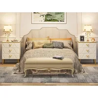 3-Drawer Nightstand Set of 2, Luxury Bedside Table End Table with Storage Drawers and Golden Legs, Modern Nightstand for Bedroo 2