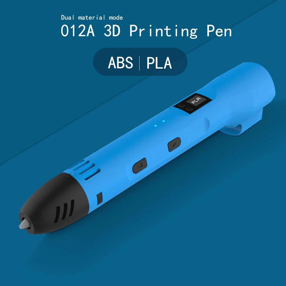 QCREATE 3D Pen 60-245 섭씨 조정 가능한 가열 온도 8 기어 속도 LCD 디스플레이 ABS PLA HIPS PVA 재료 지원