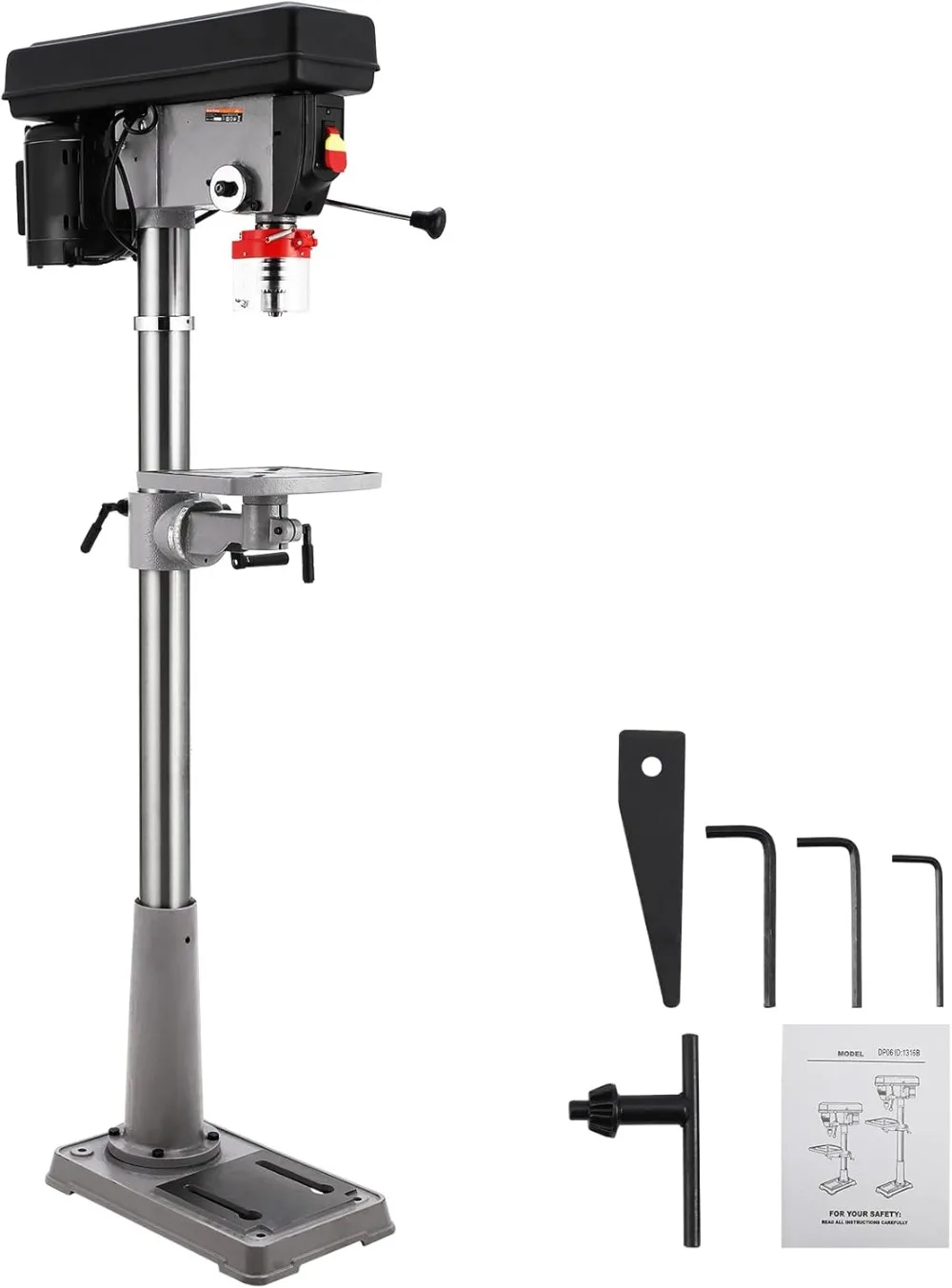 13 Inch Floor Drill Press, 7.5 Amp Variable Speed 288-3084 RPM, Cast Iron Bench Drill for Wood and Metal