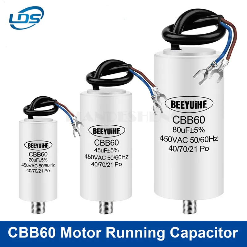 1Pcs CBB60 Motor Run Capacitor 450V 5UF 6UF 8UF 10UF 12UF 14UF 16UF 20UF 100UF Start Water Pump Washer Air Pump with Screws 1pcs cbb61 start capacitance fan capacitor 450v 1uf 1 2uf 1 5uf 2uf 2 5uf 3uf 3 5uf 4uf 4 5uf 5 6 7 8 10 12uf 16uf 18uf 20uf