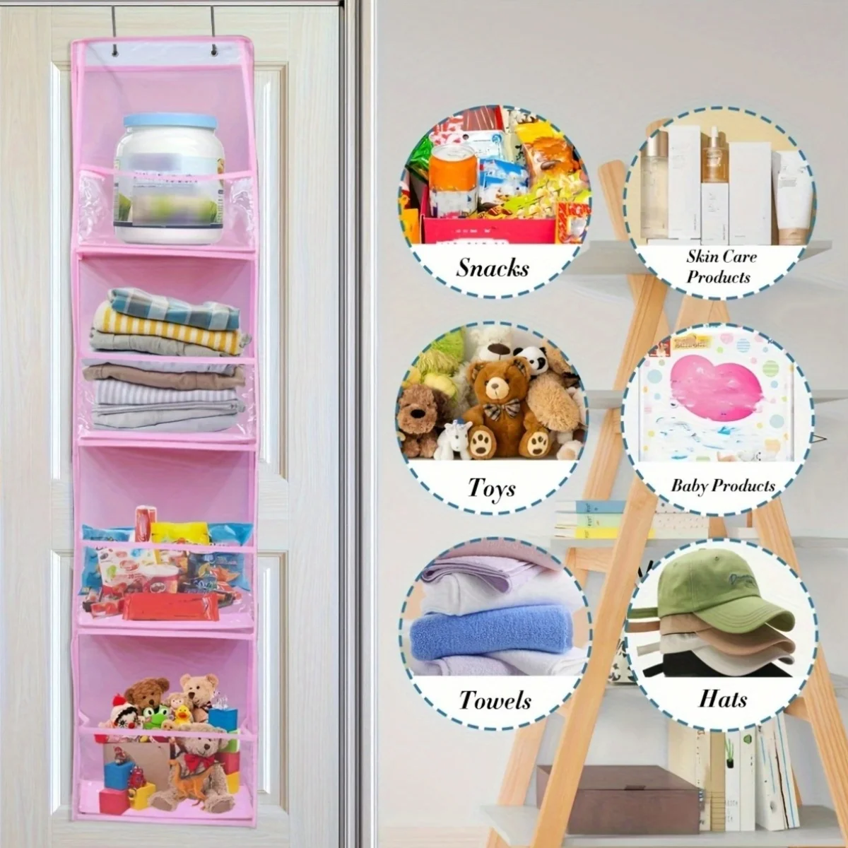 Foldable Hanging Storage Bag Organizer for Bathroom Closet